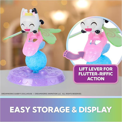 Gabby's Dollhouse Fairylandia, Kitty Fairy & Pandy Paws Flutter-riffic Fairy Rings 2-Pack with Display Stands, Kids Toys for Girls & Boys Ages 3 and Up