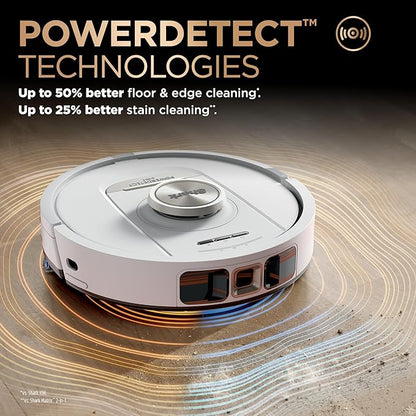 Shark PowerDetect NeverTouch Pro Robot Vacuum & Mop, White, AV2810ZEWH | 5 PowerDetect Technologies, NeverStuck, NeverTouch Pro Base (Self-Empty, Self-Refill, Pad Wash/Dry), 360° LiDAR + 3D Sensor
