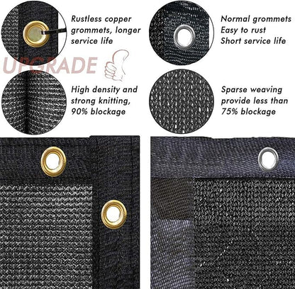 UPGRADE Privacy Fence Screen 5'x24' Black Outdoor 90% Visibility Blockage 170 GSM Mesh Shade Cover Panels for Backyard,Balcony,Home Decoration with Zip Ties,Customized Avaliable