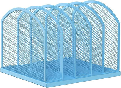 Gawerk 5-Section Vertical Desktop Organizer, 5-Section Mesh File Folder Stand Sorter for Office Home Classroom Organization