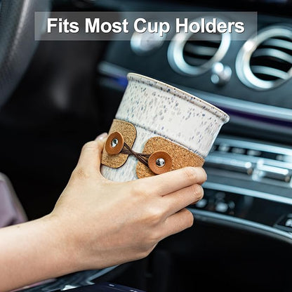 Coffee Tumbler Ceramic Travel Coffee Mug with Lid, Large Coffee Cup | Porcelain Wide Mouth Coffe Mug, Reusable Tea Mug, Microwave and Dishwasher Safe, Coffee Gifts for Men & Women, 13.5 oz
