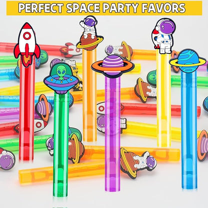 24Pcs Space Bubble Wands for Kids Astronaut Party Favors Supplies Decorations, Pinata Goodie Bag Stuffers & Classroom Prizes