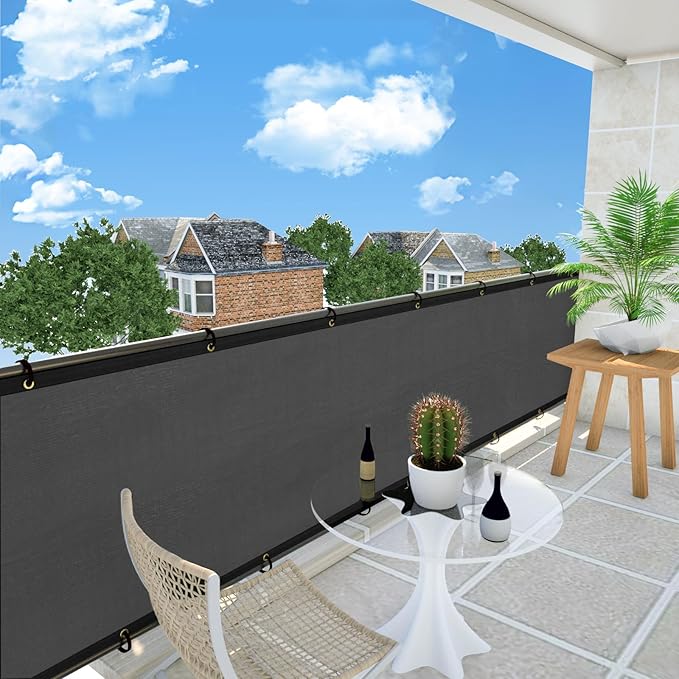 UPGRADE Privacy Fence Screen 5'x8' Dark Grey Outdoor 90% Visibility Blockage 170 GSM Mesh Shade Cover Panels for Backyard,Balcony,Home Decoration with Zip Ties,Customized Avaliable