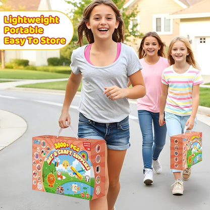Zefy 3800+ Pcs Arts and Crafts Kit Supplies for Kids, All in One Art Supplies with 20 Crafts Design, DIY Craft Box Set School Supplies Gifts Toys for Girls Boys Ages 4-12