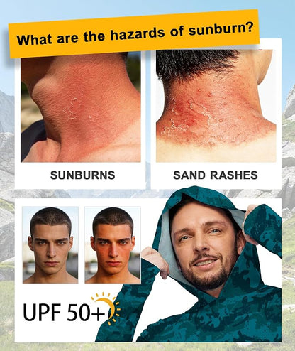 ZITY Men's Sun Protection Shirts Long Sleeve Rash Guard Hoodie UV UPF 50+ Fishing Running Athletic Sweatshirts