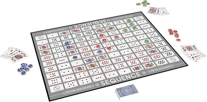 Sequence Premium Edition - Stunning Set with Giant Board (20.25 x 26.25 inches), Exclusive Chips and Deluxe Cards by Goliath, Blue, for Ages 7+