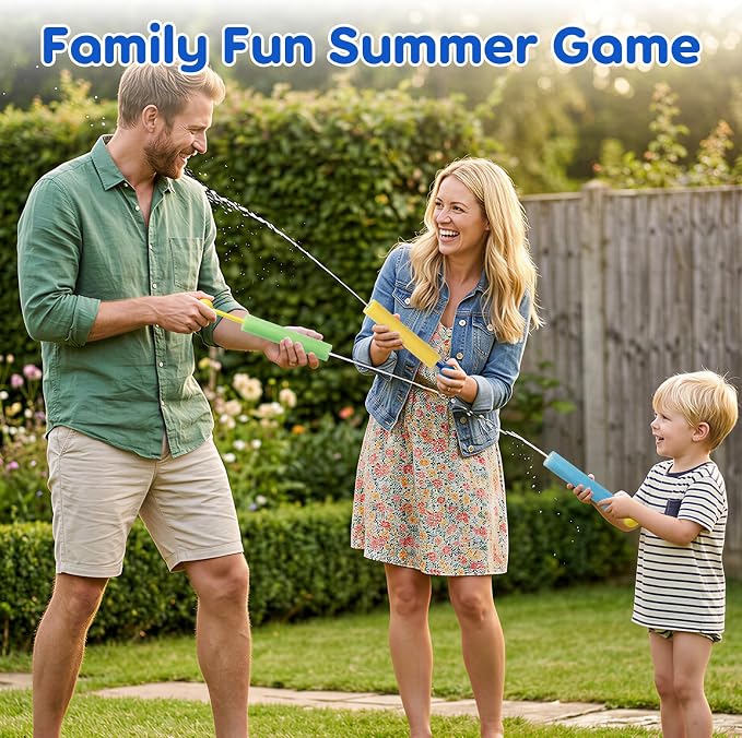 Lehoo Castle Water Guns 12 Pack, Super Water Blaster Soaker Foam Squirt Guns Bulk Beach Pool Outdoor Toys Summer Party Family Games for Kids Adults