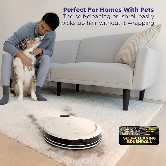 Shark Navigator | Robot Vacuum Cleaner with Powerful Suction for Pet Hair, Rugs, Carpets & Hard Floors | Bagless Self-Empty Base | 30-Day Capacity | SmartPath LiDAR Navigation | White | AV2110S