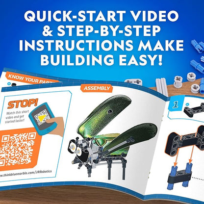 National Geographic Robotic Bug Engineering Science Kit for Kids | Build a Robot Insect, Flapping Wings, Butterfly, Ladybug, and Beetle Skins, Animatronic Engineering, STEM Activity