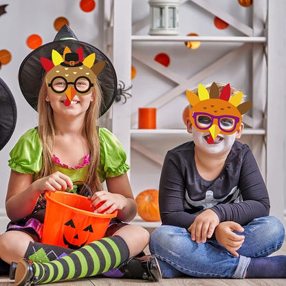 chiazllta 30 Packs Thanksgiving Turkey Masks Craft for Kindergarten Kids, Thanksgiving Art Craft Kit DIY Paper Masks for Preschool Home Classroom Game Activities Party Favors
