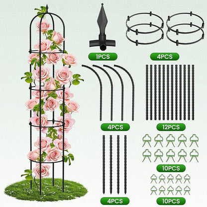Garden Obelisk Trellis for Climbing Plants - 6.7FT Tall Weather-Resistant Rustproof Metal Plant Flower Support for Roses, Clematis, Tomatoes & Vines, Indoor/Outdoor Use, 11.8”D (2 Pack)
