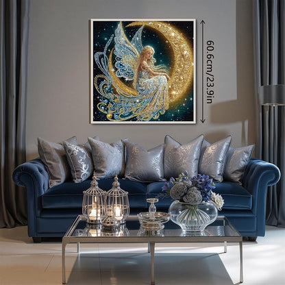 Beautiful Moon Angel Puzzles for Adults 1000 Pieces, Colorful Diamond Gem Aesthetic Jigsaw Puzzles, Impossible Pretty Art 1000 Piece Challenging Puzzle
