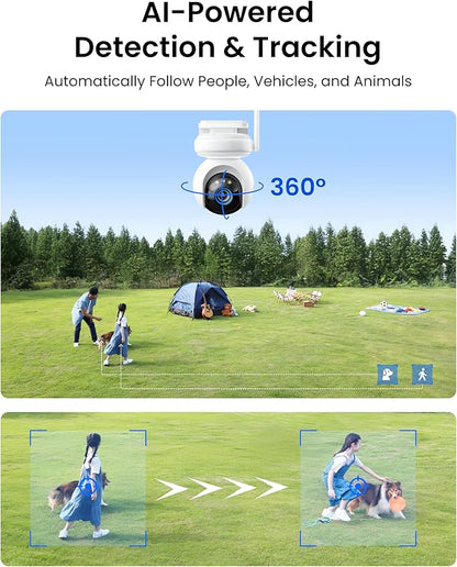 REOLINK Security Cameras Wireless Outdoor, Solar Camera for Home Security | 24/7 Continuous Recording, 2K ColorX Night Vision, 6 Months Battery Life, Smart AI Detection & Auto Tracking, 12W Solar Panel