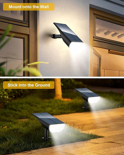 BAXIA TECHNOLOGY Solar Spot Lights Outdoor Waterproof, 3 Lighting Modes Solar Spotlights, Dusk to Dawn Spot Light for Yard Pathway Landscape Driveway, Warm White, 6 Pack