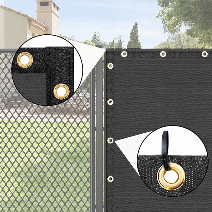 UPGRADE Privacy Fence Screen 3'x27' Dark Grey Outdoor 90% Visibility Blockage 170 GSM Mesh Shade Cover Panels for Backyard,Balcony,Home Decoration with Zip Ties,Customized Avaliable