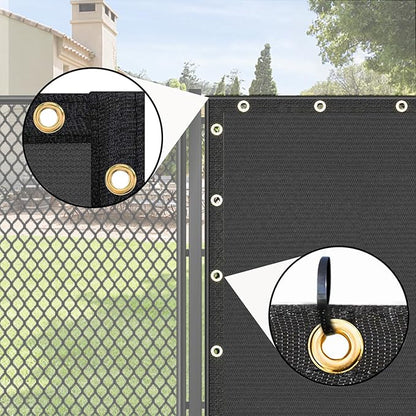 UPGRADE Privacy Fence Screen 6'x10' Dark Grey Outdoor 90% Visibility Blockage 170 GSM Mesh Shade Cover Panels for Backyard,Balcony,Home Decoration with Zip Ties,Customized Avaliable