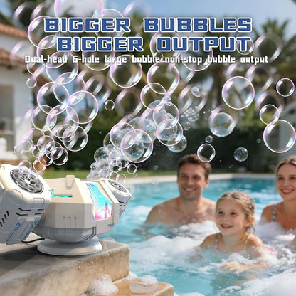Remote Control Rotating Bubble Machine, Rechargeable Auto Bubble Blower for Kids Party Outdoor Gift