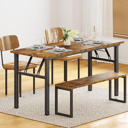 Need Home Office Desk - 62 Inches Large Computer Desk Sturdy Black Table Foldable Desk Gaming Computer Table No Assembly Required Rustic Brown AC5FB(157.5 * 60) | Black Frame Writing Gaming Work Table/Foldable Home Office Desk/Sewing Table, No Assembly...