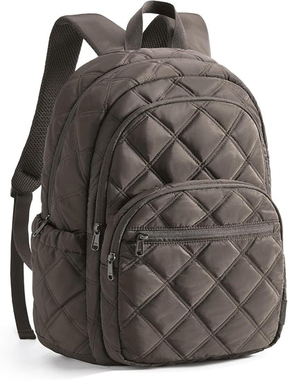 BAGSMART College Laptop Backpack,Cute Travel Backpack for Women,Quilted Computer Bookbag
