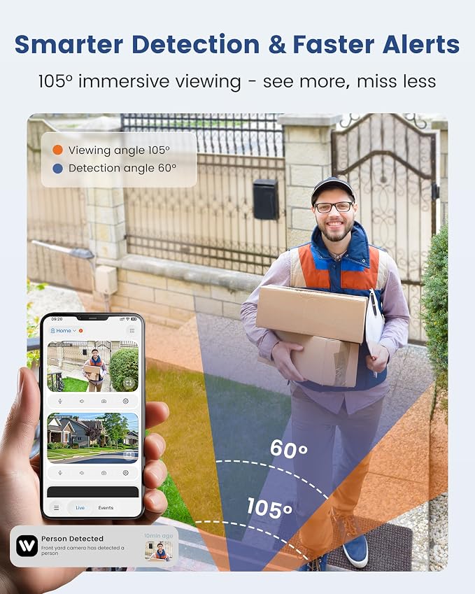 2K Window Camera, WiFi 6 Indoor Camera for Home Security, Full-Color Night Vision, Motion Detection, Anti-Glare Through Glass, No Drill, 24/7 Recording, Renter-Friendly