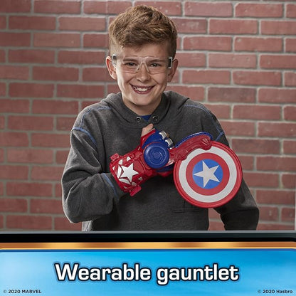Marvel Nerf Power Moves Avengers Captain America Shield Sling Disc-Launching Toy for Kids Roleplay, Toys for Ages 5 and Up (Amazon Exclusive)