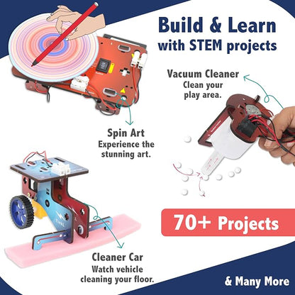 Butterfly EduFields 70+ Jumbo STEM Projects Kit for Kids Age 12-14 | Engineering & STEM Robotic Kits for 8-12 Year Olds | Electronics Circuits | Best Birthday Gift for Kids Age 12-14