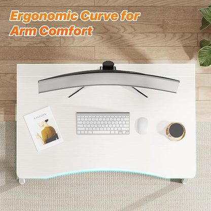 Huuger Folding Desk for Small Spaces, 31.5 Inch Foldable Computer Table, Easy Assembly, for Home Office, Study, Bedroom, Dorm, Space Saving, Small Writing Work Office Computer Desk, White