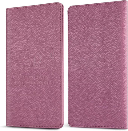 Valardoh Premium Car Registration and Insurance Card Holder, Car Document Holder for Cards, Driver License & other Essential Documents (Purple)