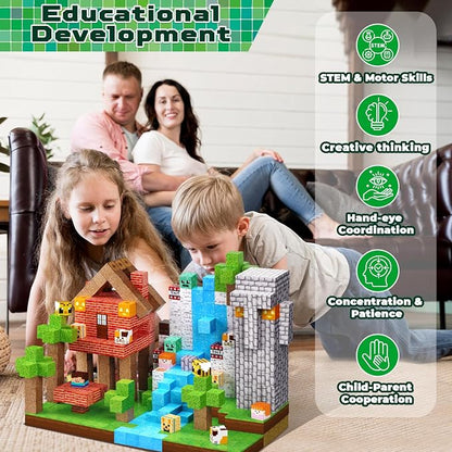 Magnetic Blocks - 150 PCS Build Magnetic Windmill Falls Homes - Magnetics Toys for Montessori Toddler Easter Christmas Birthday Gifts - STEM Sensory Toys for 3 4 5 6 7 8 9 10 Year Old Boys & Girls