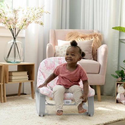 Ingenuity Keep Cozy 3-in-1 Grow with Me Vibrating Baby Bouncer Seat & Infant to Toddler Rocker, 0-30 Months Up to 40 lbs (Pink Lily)