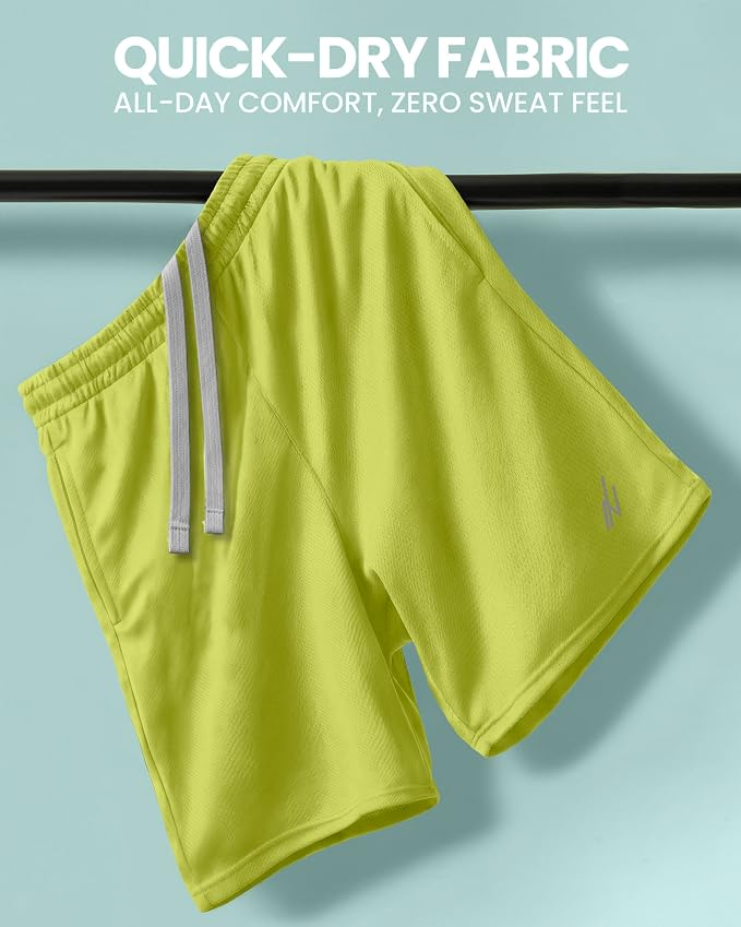 Quick Dry Knit Men's Athletic Shorts Loose-Fit Running Workout Gym Shorts
