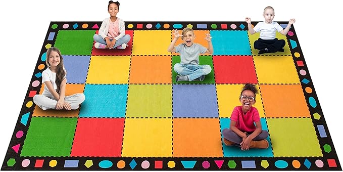 Booooom Jackson Classroom Rug, Large ClassroomSeating Rug 7'5"x13'Classroom Carpet with Non-Slip Backing, Elementary Classroom Area Rug Preschool Rug