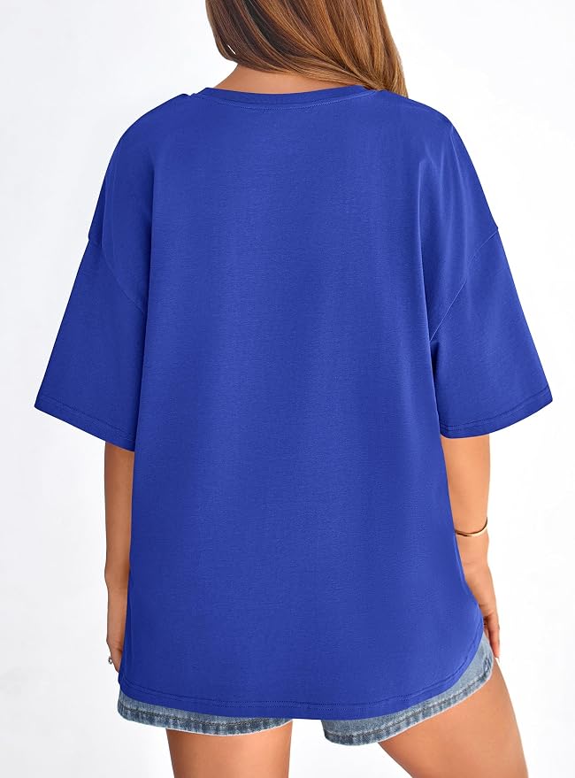 PRETTYGARDEN Womens 2026 Spring Going Out Tops Casual Short Sleeve Crewneck Loose Fit Basic Oversized T Shirts Summer Outfits