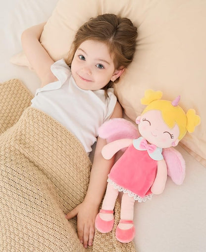 GAGAKU Soft Baby Doll Toys (17'') for Girls, My First Baby Rag Dolls for 1 Year Old Girl Birthday Gift Plush Doll Toys Machine Washable Baby Doll for Toddler Kids Infants - Unicorn Girl with Wings