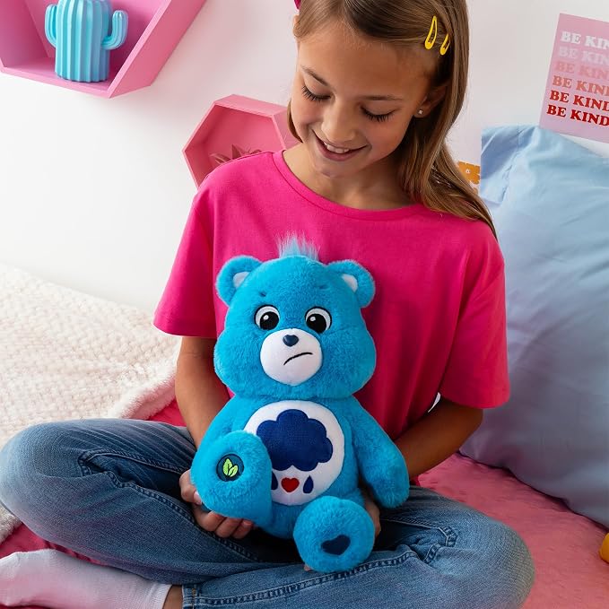 Care Bears 14” Grumpy Bear - Blue Plushie for Ages 4+ – Perfect Stuffed Animal Holiday, Birthday Gift, Super Soft and Cuddly – Good For Girls and Boys, Employees, Collectors