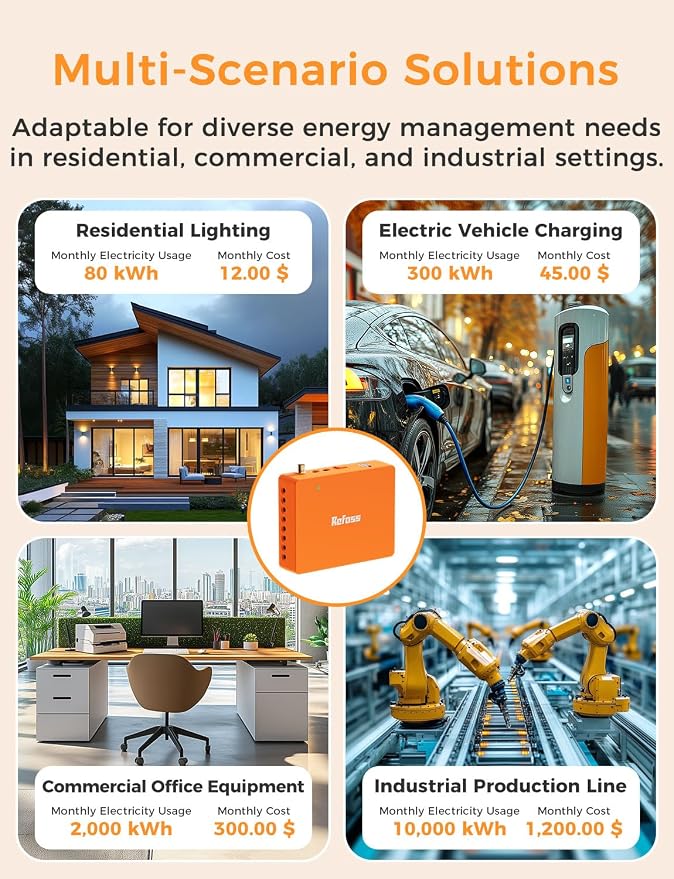 Refoss Smart Home Energy Monitor, Native Open API & Web UI (No Cloud Required), Real Time Electricity Usage Monitor, Power Consumption Meter Works with Home Assistant & MQTT, Solar Net Metering, ETL | Smart Home Energy Monitor