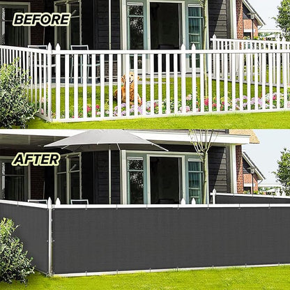 LOVE STORY Balcony Privacy Screen, 3'x3' Deck Shield Screen Fence Cover,UV Protection and Weather-Resistant,3 FT Height for Deck, Patio, Backyard, Outdoor Pool, Porch, Railing, Dark Grey