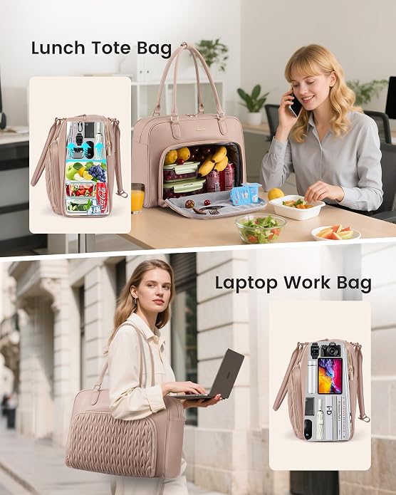 LOVEVOOK Tote Bag for Women,Light Puffer Tote Bag with Multi-pockets,Stylish Carry on Laptop Bags for Daily,Travel,Work,Gym