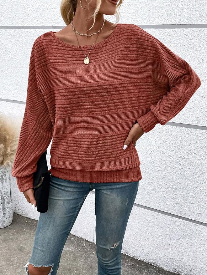 Womens Long Sleeve Shirts Crewneck Tunic Tops Pullover Sweaters Business Casual Blouses Fall Fashion 2026