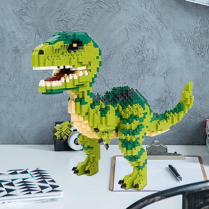 CSNRHG Dinosaur Tyrannosaurus Rex Building Blocks Velociraptor Model Decor Micro Mini Blocks Toy Birthday for Age 6+ Children Adults Teens 1457 Pieces