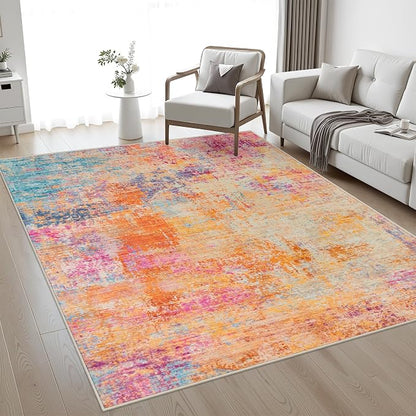 4x6 Area Rug Living Room Rug: Washable Modern Abstract Soft Thin Rug Indoor Floor No Slip Carpet for Bedroom Dining Room Farmhouse Nursery Home Office - Galaxy Haze