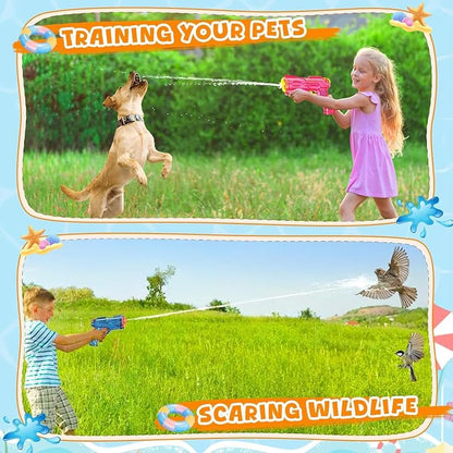 Water Squirt Guns Toys for Kids: Leakproof Super Water Gun for Boys Girls Adults - Small Outdoor Water Gun Toy for Pool Beach Swimming Summer Games Yard Party (2 Pack)