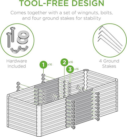 Best Choice Products 4x2x2ft Outdoor Metal Raised Garden Bed, Deep Root Box Planter for Vegetables, Flowers, Herbs, 119 Gallon Capacity, 100% Non Toxic Materials - Royal Red