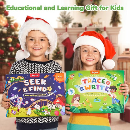 JoyCat Preschool Learning Activities Set (2-Pack) – Seek & Find Game Books and Letters Numbers Handwriting Practice Tracing Workbooks for Toddlers & Kids, Birthday Gifts for Girls and Boys Ages 3-5