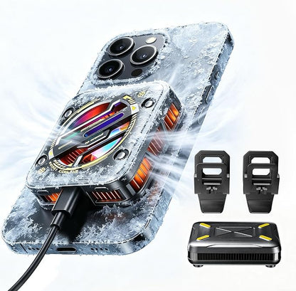 Wireless Magnetic Phone Cooler for Gaming & Streaming | Cordless Operation | Semiconductor Cooling | Digital Display | Quiet Fan | Travel & Outdoor Ready