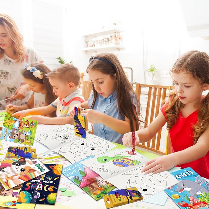 Elfew Small Coloring Books for Kids Ages 4-8, 3-5, 20 Pack Bulk | 5.1x6.7 Inches, Portable Mini Puzzle Books, Party Favor for Kids, School Goodie Bags Stuffers, Gifts for Boys Girls