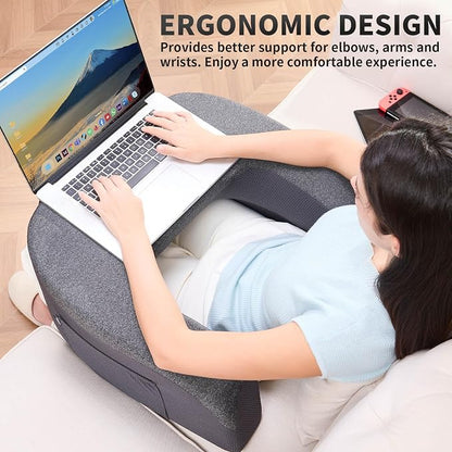 cooloo8 Reading Pillow, Lap Desk, Laptop Pillow for Lap, Large Gaming Pillow for Reading, Working, Gaming or Sitting in Bed Floor Couch(Dark Grey)