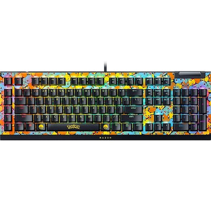 Razer BlackWidow V4 X Mechanical Gaming Keyboard, Pokémon Edition | Green Switches Tactile & Clicky, 6 Macro Keys, Chroma RGB, Doubleshot ABS Keycaps, Sound Dampening & Stabilizers