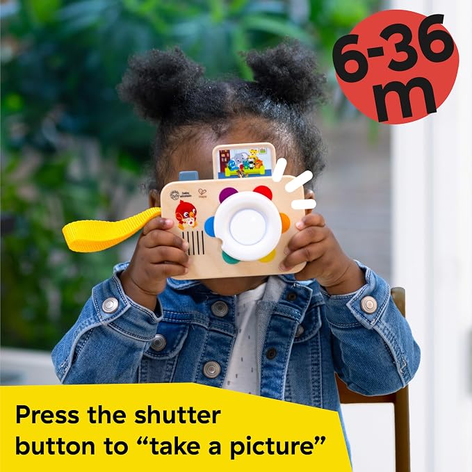 Baby Einstein + Hape Learning Lens Toy Camera for Pretend Play, Ages 6 Months and Up