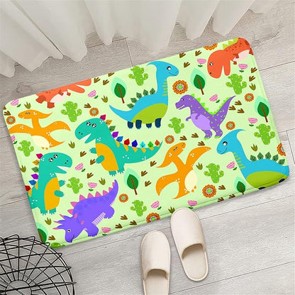 Dinosaur Carpet for Boys Room Dinosaur Play Rug Kids Rug Cartoon Dinosaur Carpet Dino Rug Dinosaur Area Rug for Bedroom Livingroom Playing Room,Green 2'×3'